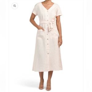 NWT RACHEL ZOE Linen Midi Dress in Cream